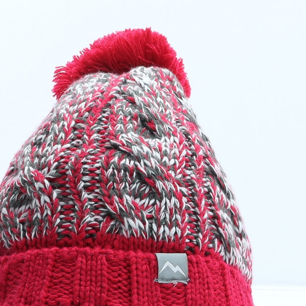 Blacks Outdoor Womens Red Geometric Acrylic Bobble Hat One Size