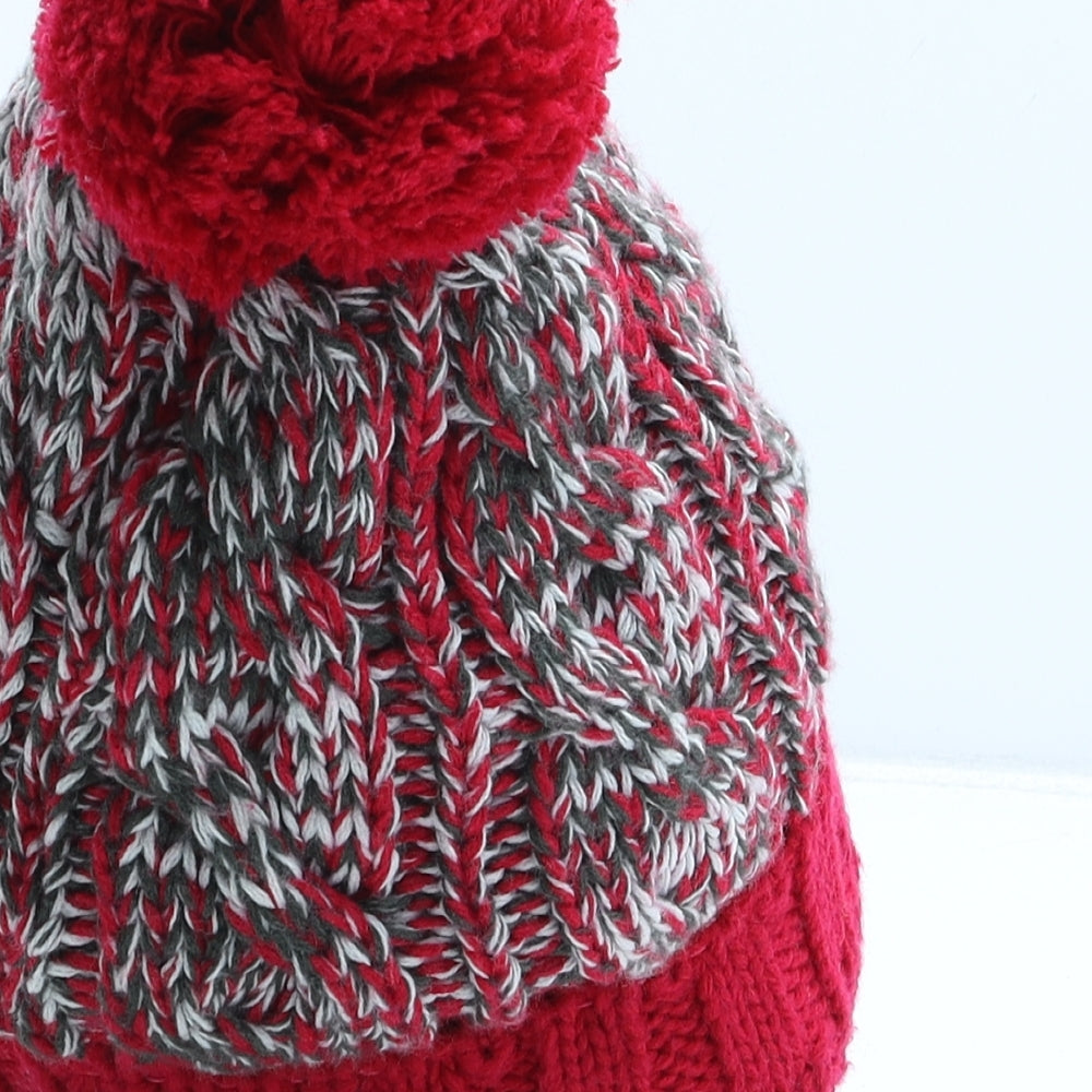 Blacks Outdoor Womens Red Geometric Acrylic Bobble Hat One Size