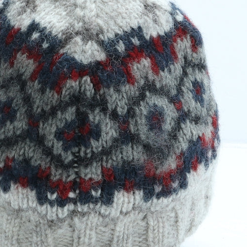 Fat Face Womens Beige Argyle/Diamond Acrylic Beanie One Size