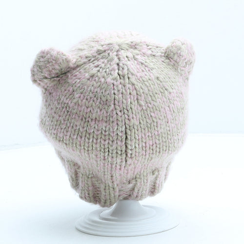 George Girls Beige Acrylic Beanie One Size - Owl