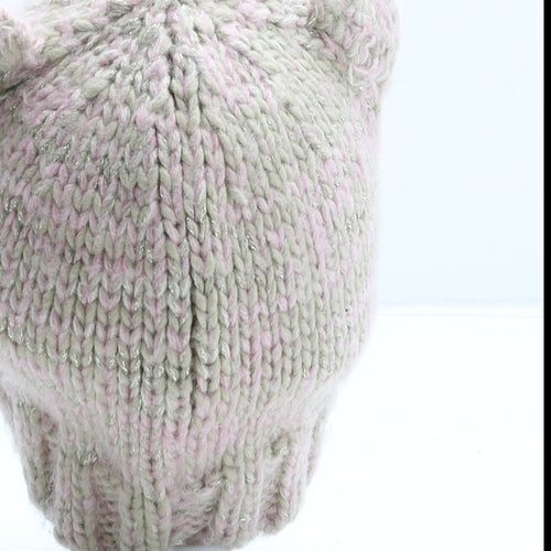 George Girls Beige Acrylic Beanie One Size - Owl
