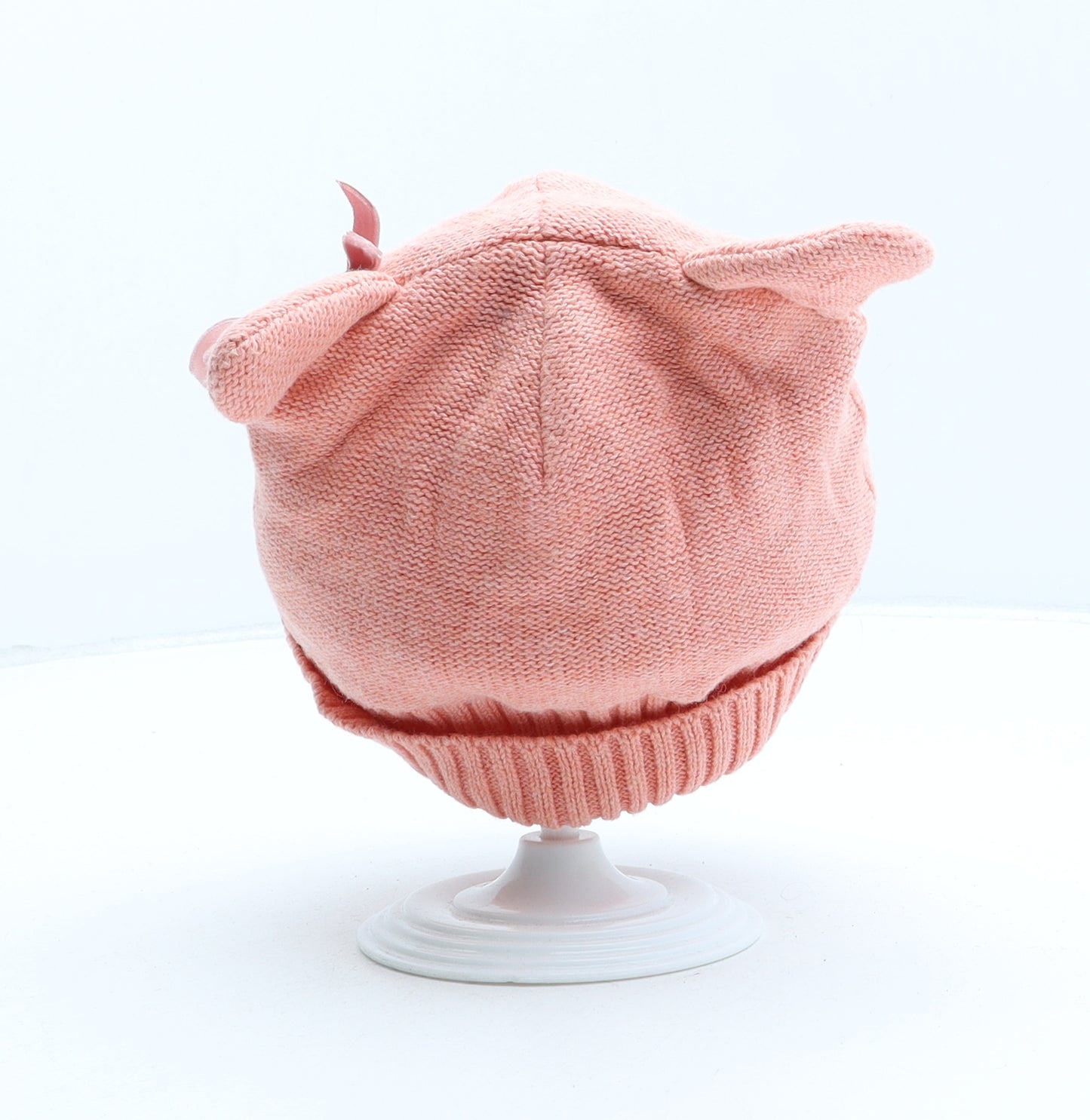 Preworn Girls Pink Acrylic Beanie One Size - Bear