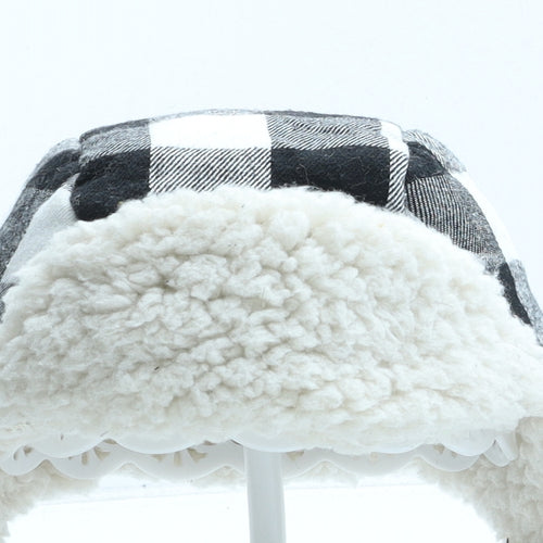 F&F Boys Black Check Polyester Trapper Hat One Size