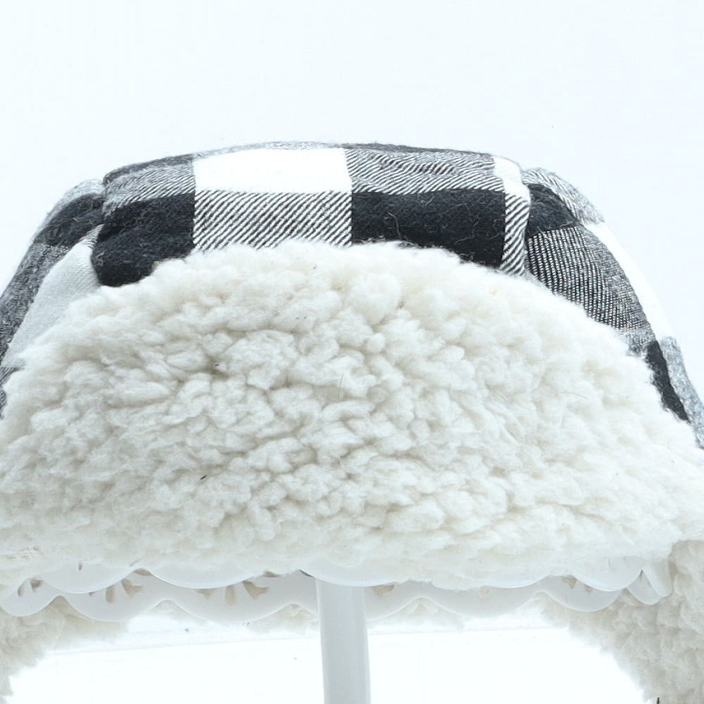 F&F Boys Black Check Polyester Trapper Hat One Size
