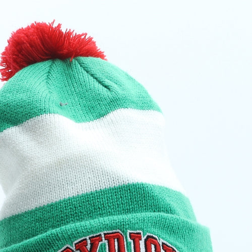 Joyrich Mens Green Striped Acrylic Beanie One Size