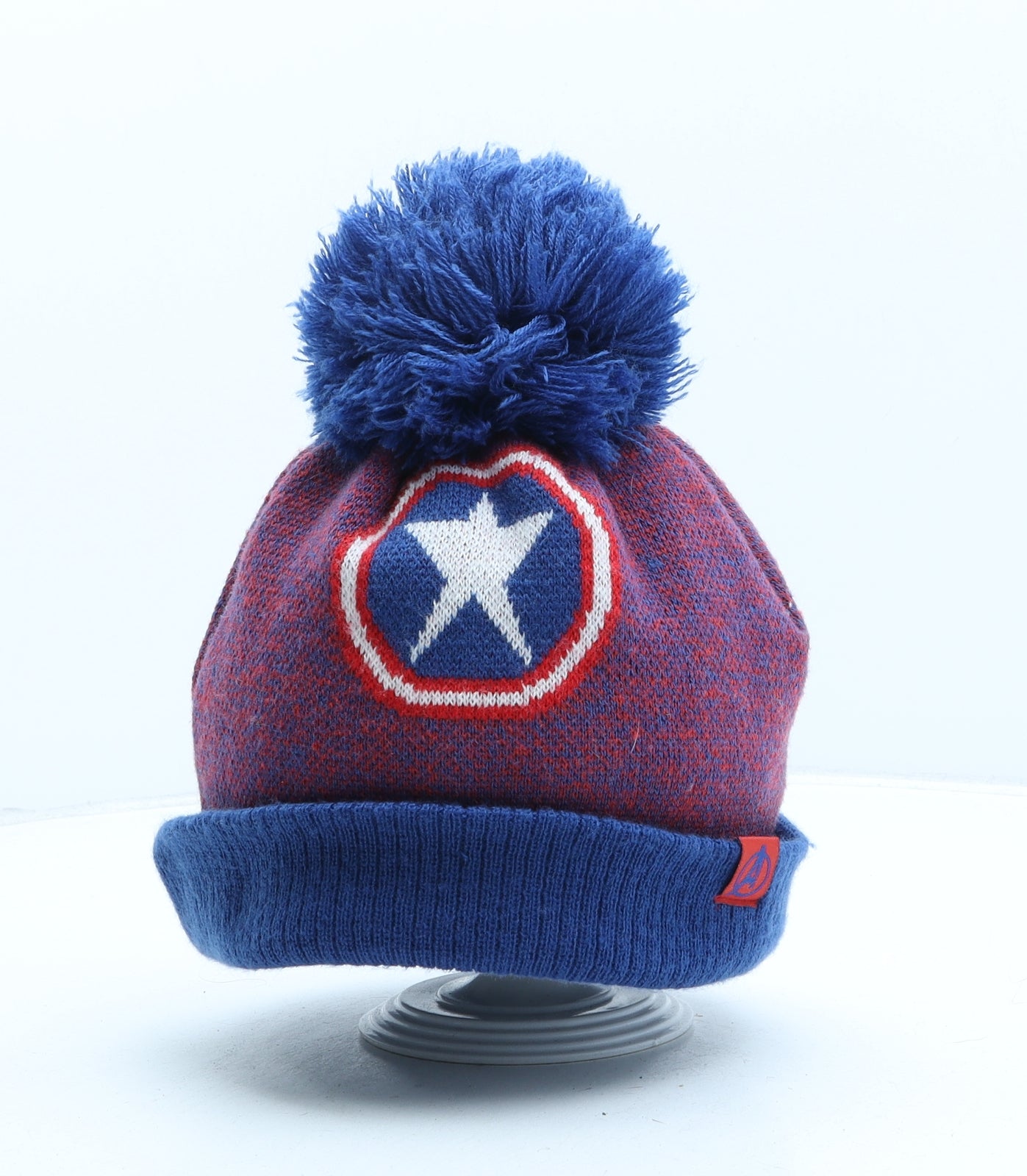 NEXT Boys Blue Acrylic Bobble Hat One Size - Captain America