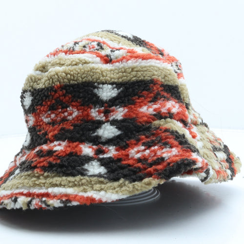 ASOS Womens Multicoloured Fair Isle Polyester Bucket Hat Size S
