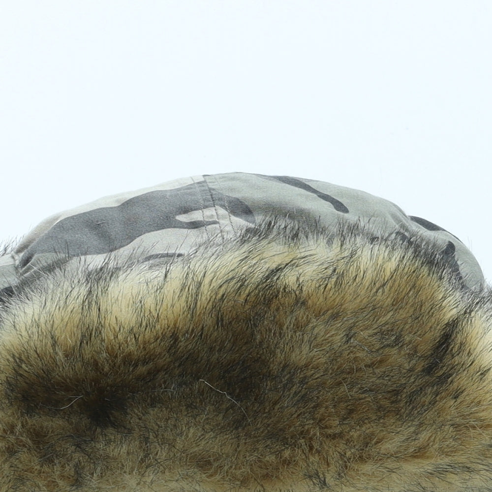 Preworn Mens Green Camouflage Polyester Trapper Hat Size 59
