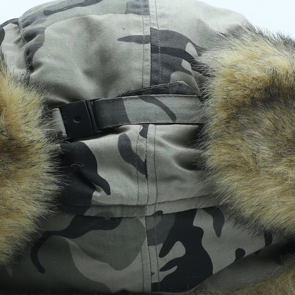 Preworn Mens Green Camouflage Polyester Trapper Hat Size 59