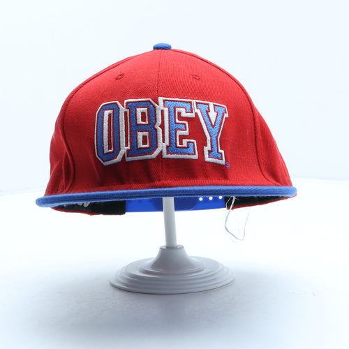 OBEY Mens Red Cotton Snapback One Size