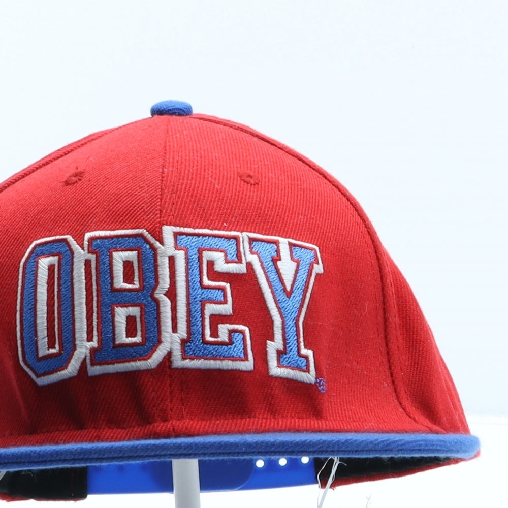 OBEY Mens Red Cotton Snapback One Size