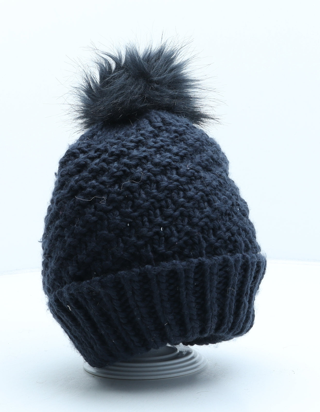 Marks and Spencer Womens Blue Acrylic Bobble Hat One Size