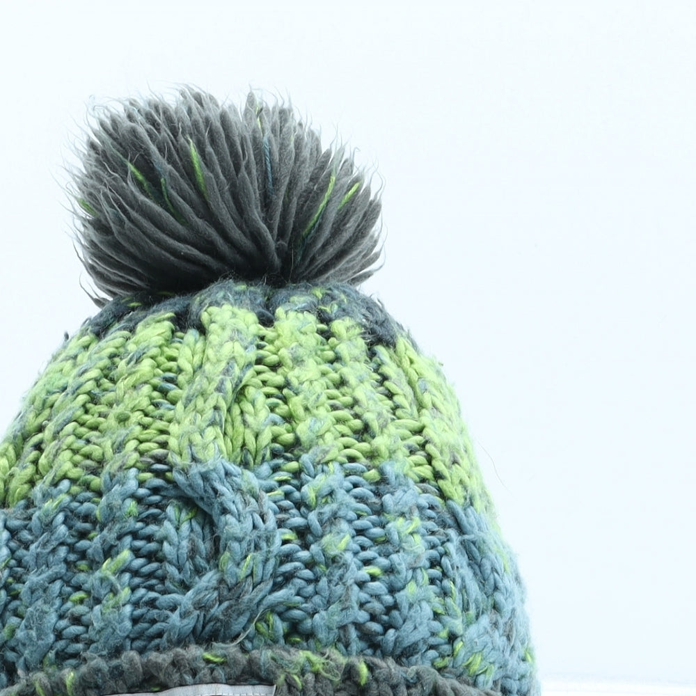 Longsands Womens Green Geometric Polyester Bobble Hat One Size