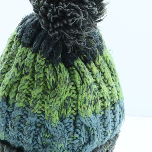 Longsands Womens Green Geometric Polyester Bobble Hat One Size