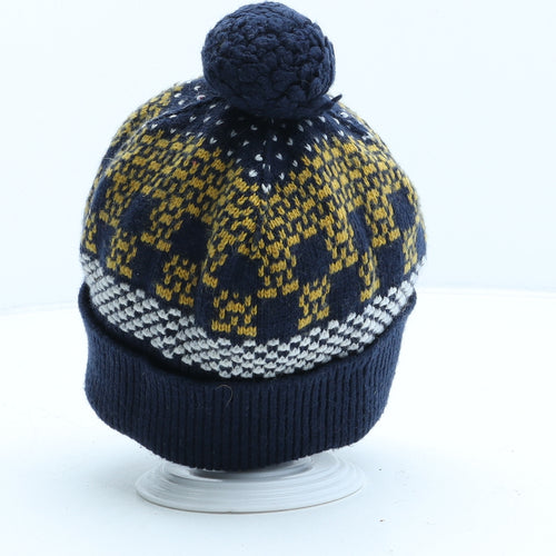 Catimini Boys Blue Fair Isle Viscose Bobble Hat One Size