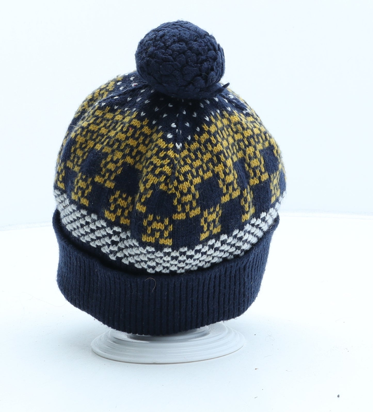 Catimini Boys Blue Fair Isle Viscose Bobble Hat One Size