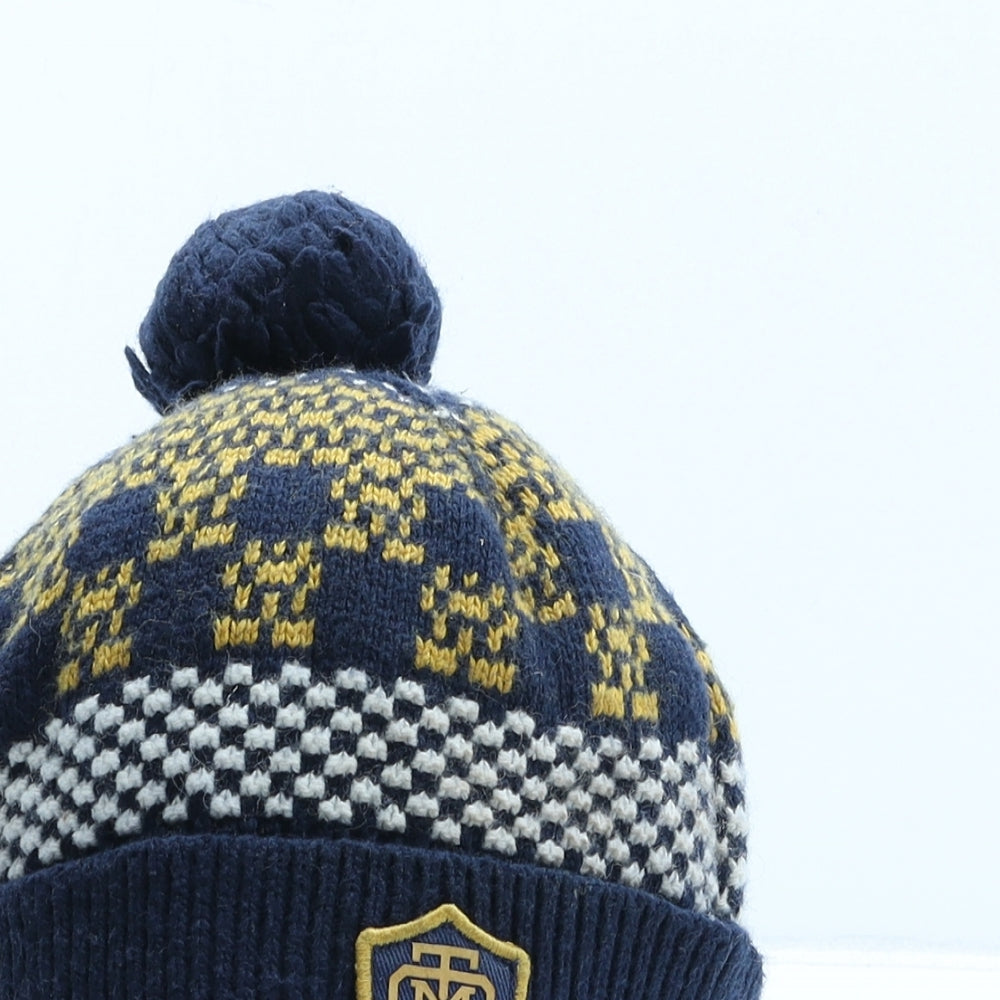 Catimini Boys Blue Fair Isle Viscose Bobble Hat One Size