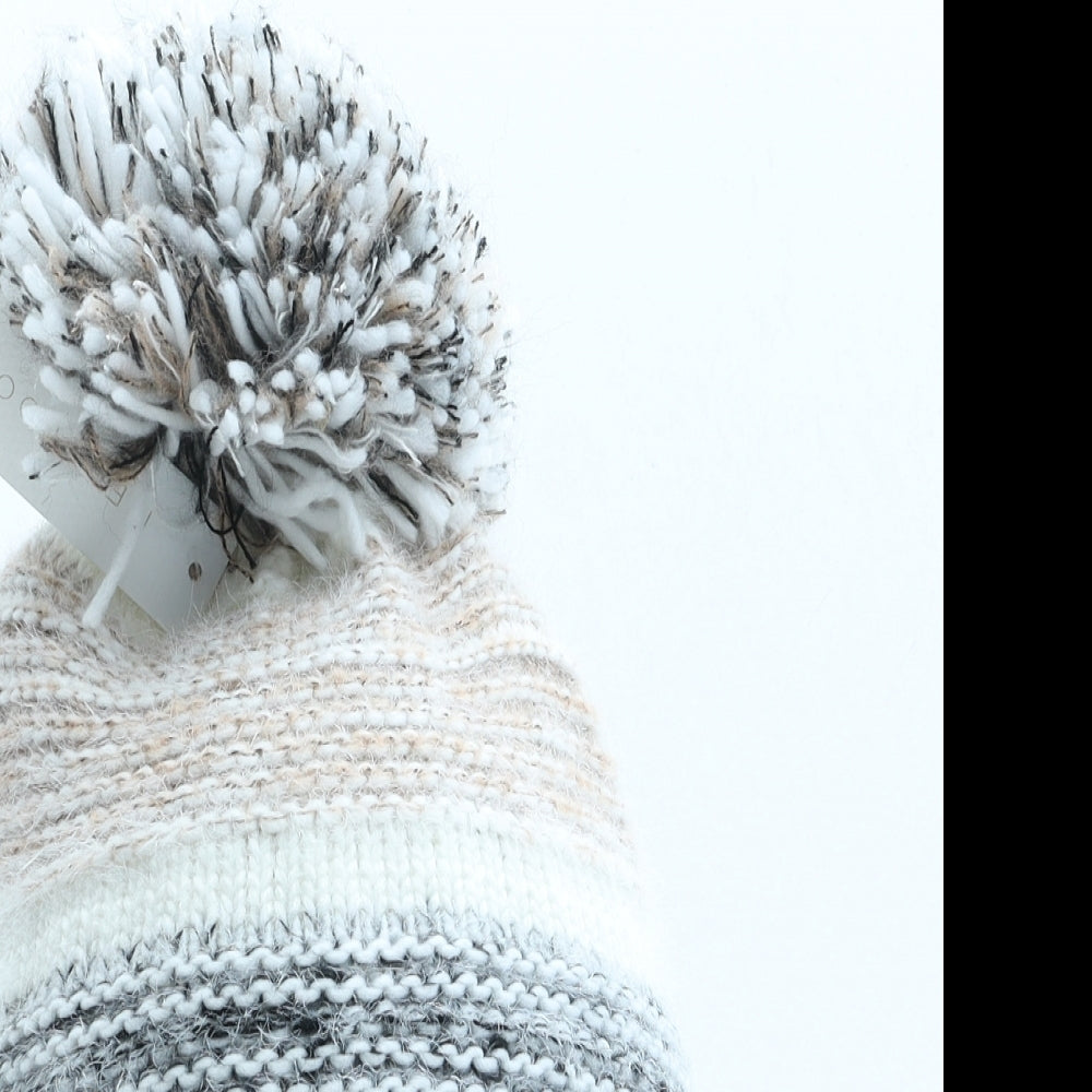 New Look Womens Multicoloured Striped Acrylic Bobble Hat One Size