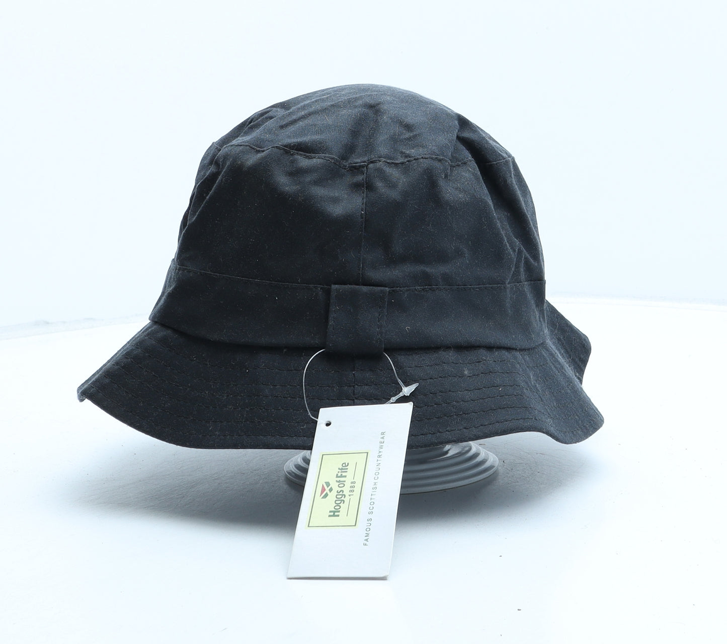 Hoggs of Fife Mens Blue Cotton Bucket Hat Size S - Wax Coated