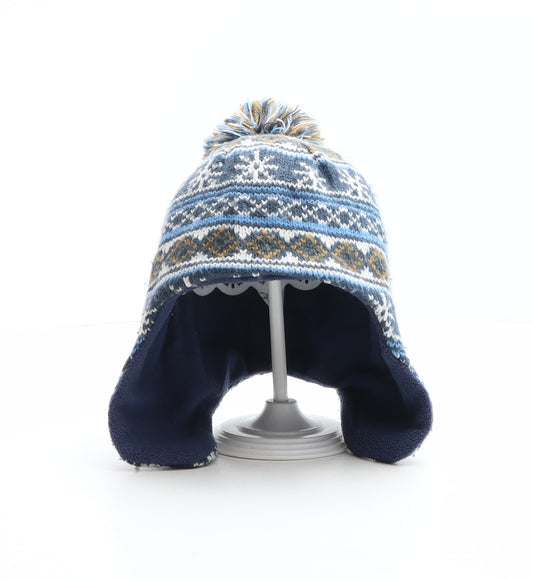 TU Boys Multicoloured Fair Isle Acrylic Bobble Hat One Size