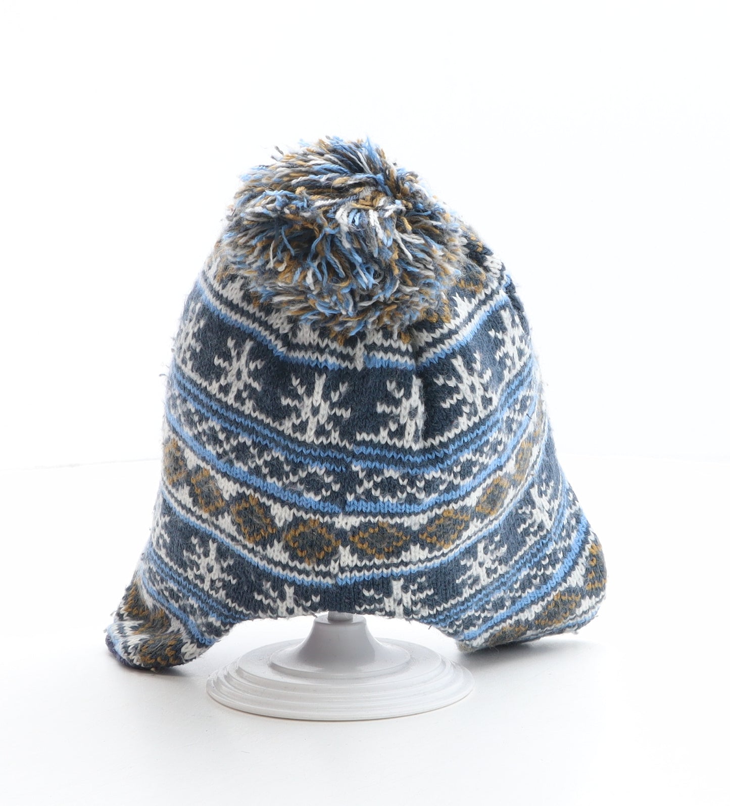 TU Boys Multicoloured Fair Isle Acrylic Bobble Hat One Size