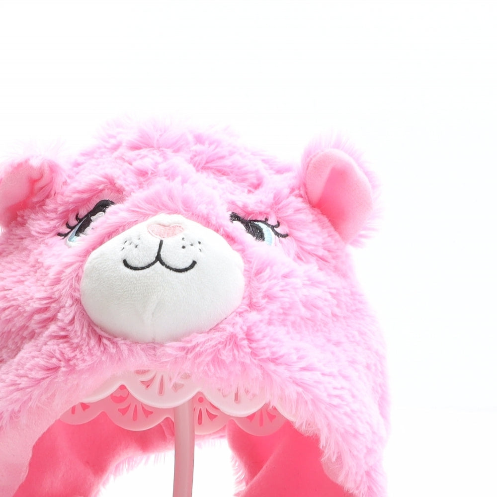 Limited Girls Pink Polyester Bonnet One Size - Cat Design