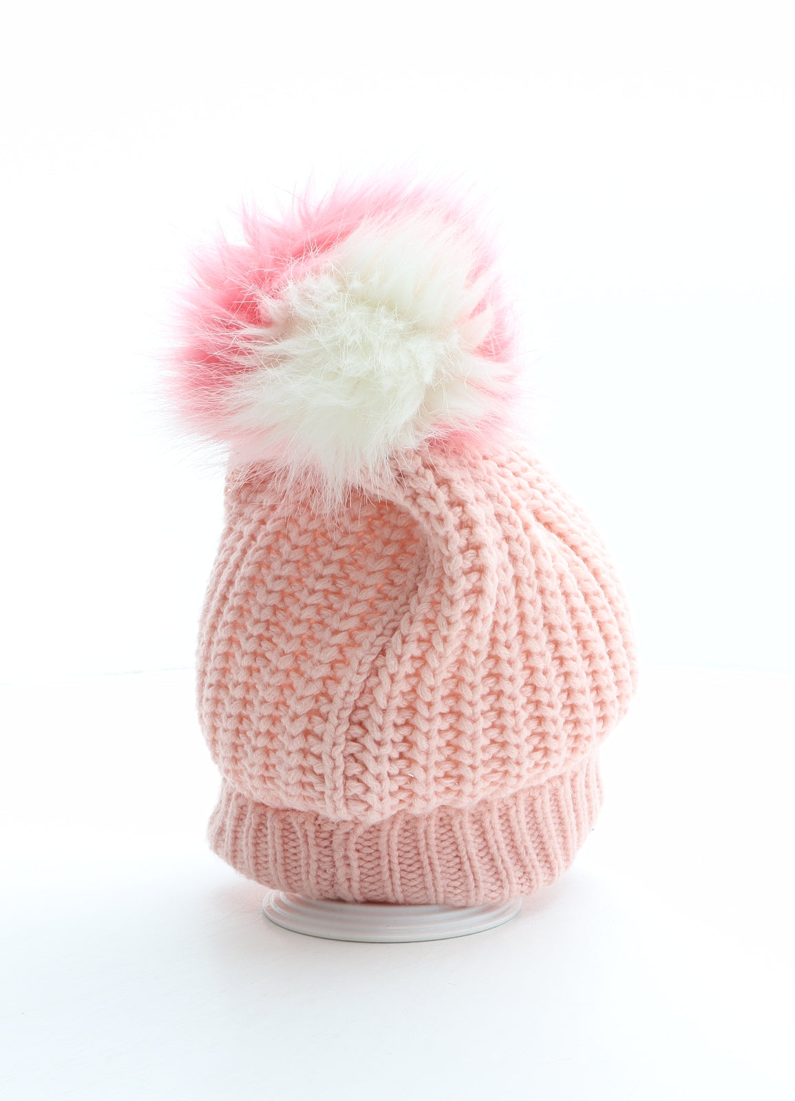 Primark Womens Pink Acrylic Bobble Hat One Size