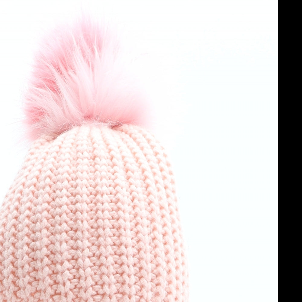 Primark Womens Pink Acrylic Bobble Hat One Size