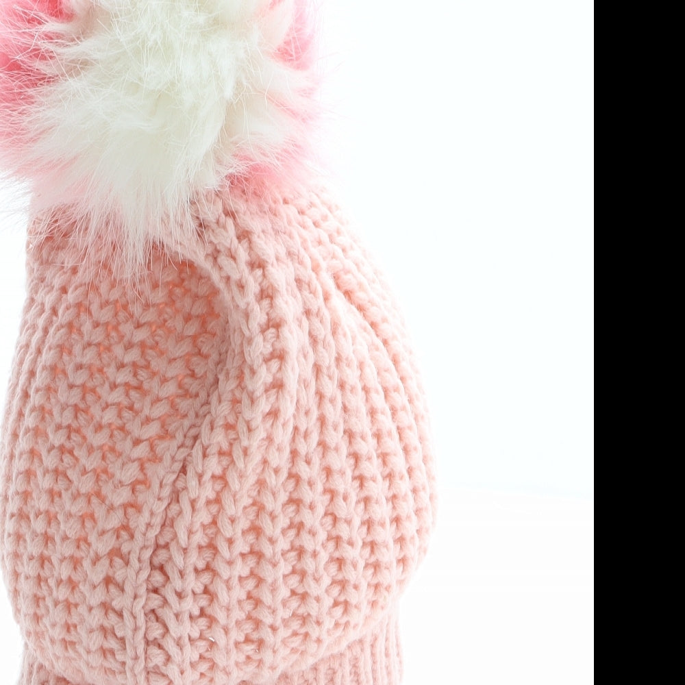 Primark Womens Pink Acrylic Bobble Hat One Size