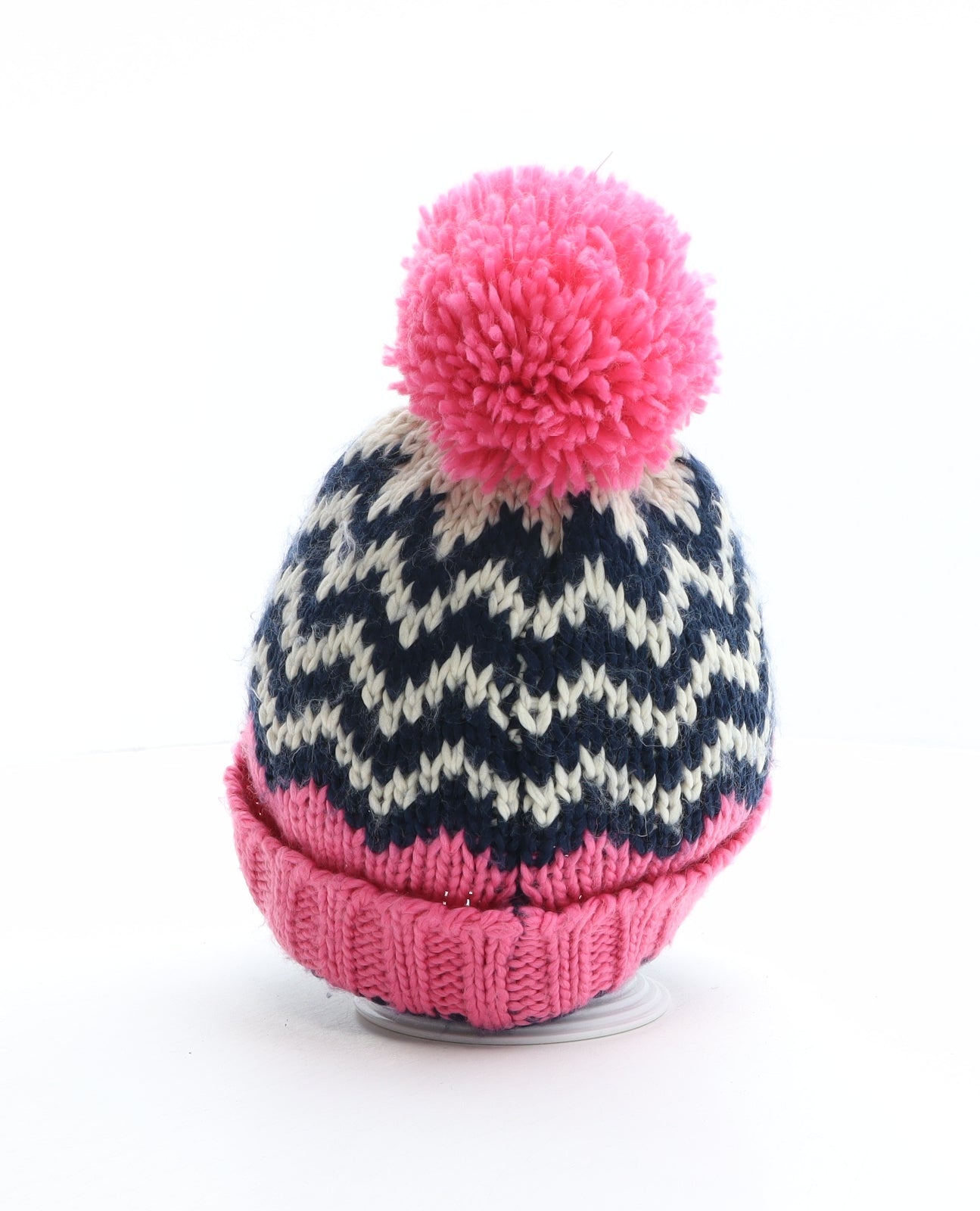 NEXT Girls Multicoloured Geometric Acrylic Bobble Hat One Size