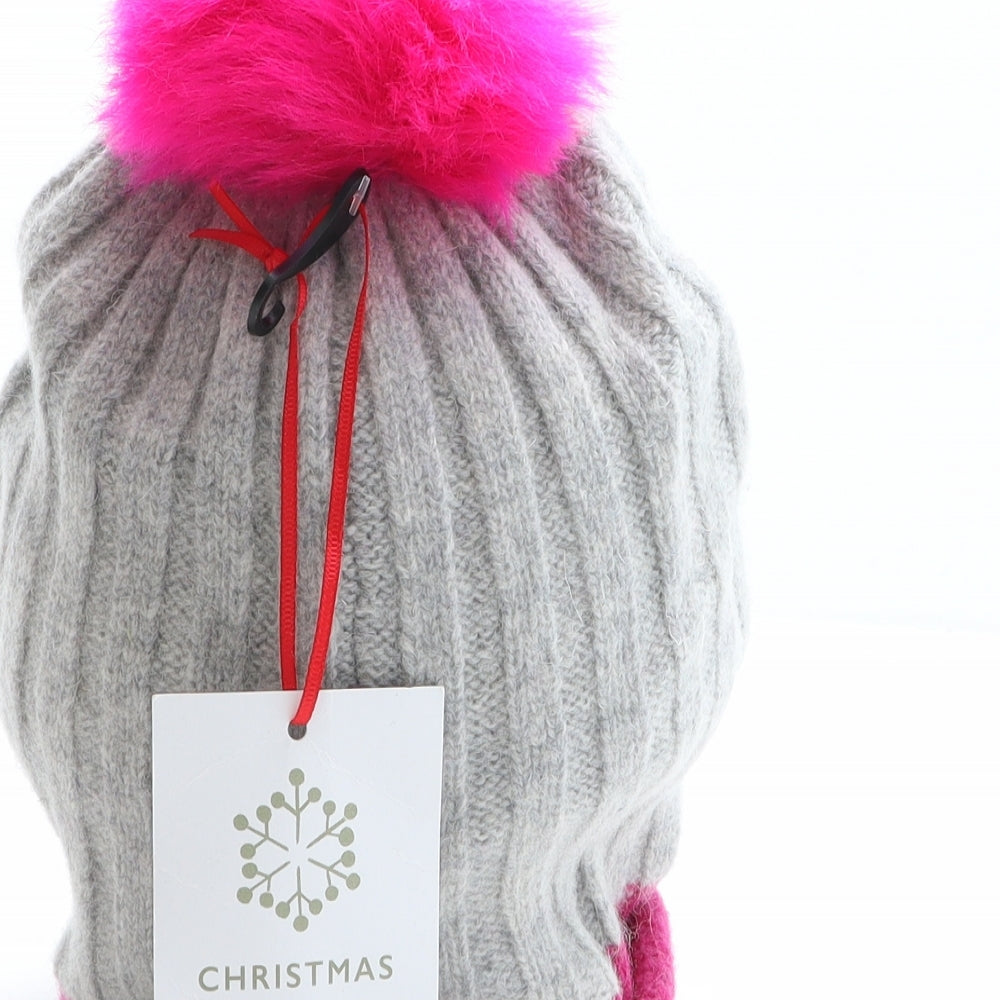 John Lewis Womens Multicoloured Wool Bobble Hat One Size - Yule, Christmas