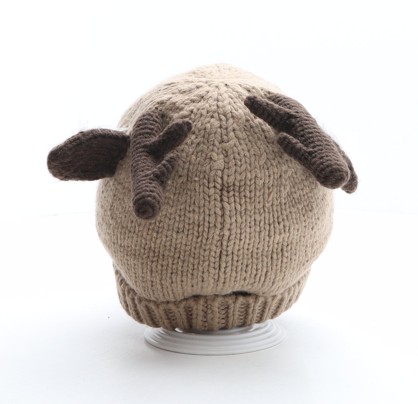 NEXT Womens Brown Acrylic Bobble Hat One Size - Reindeer Christmas