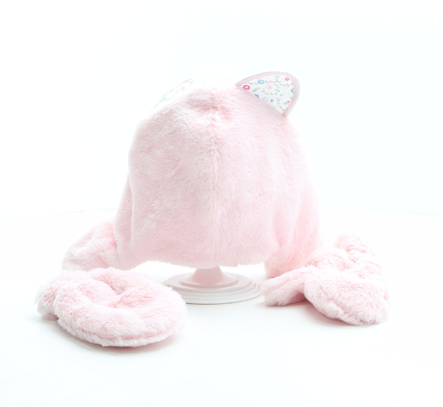 George Girls Pink Polyester Bonnet One Size - Cat Design, Gloves included
