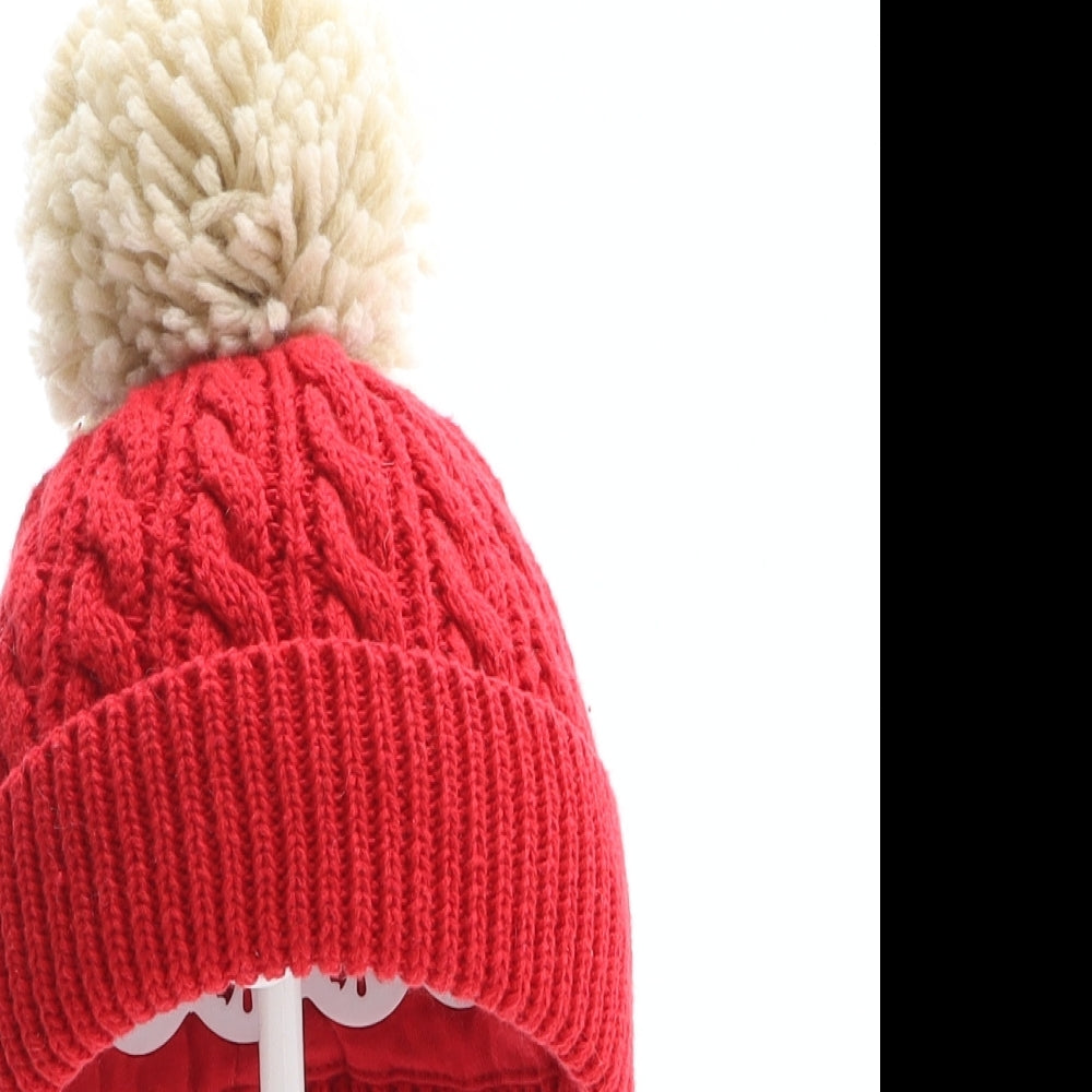 NEXT Boys Red Cotton Bobble Hat One Size