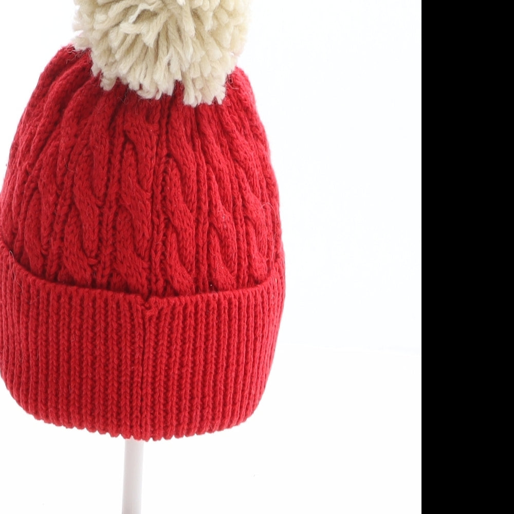 NEXT Boys Red Cotton Bobble Hat One Size