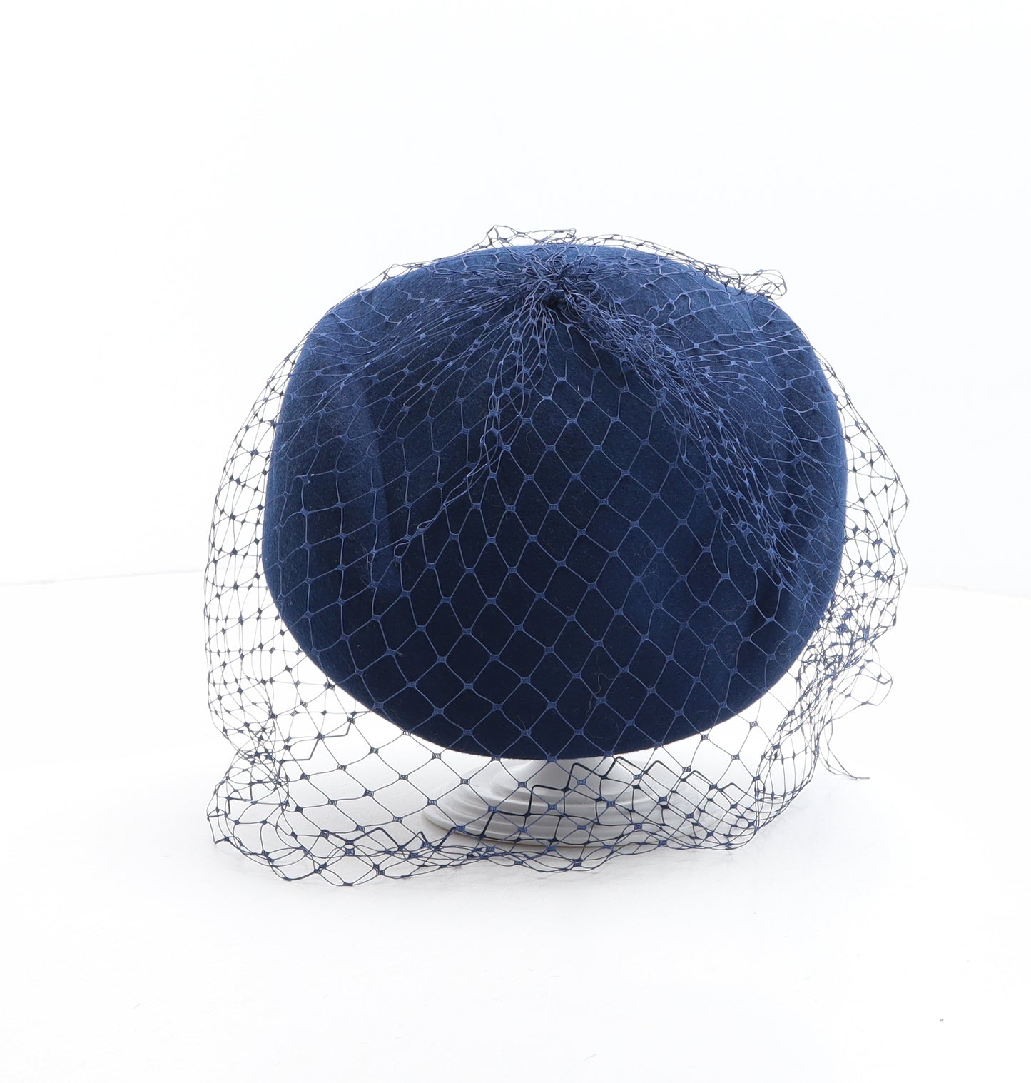 C&A Womens Blue Polyester Beret One Size - Flower Detail, Net