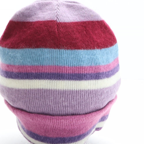 Preworn Womens Multicoloured Striped Acrylic Beanie One Size
