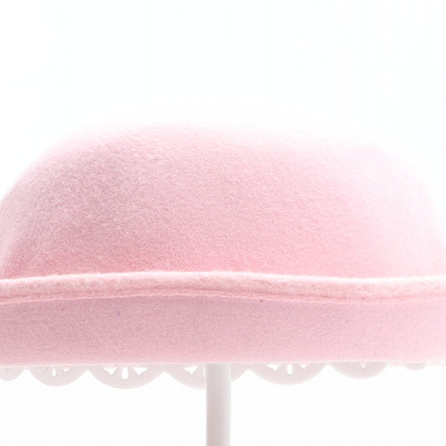 Preworn Womens Pink 100% Wool Bowler Hat One Size