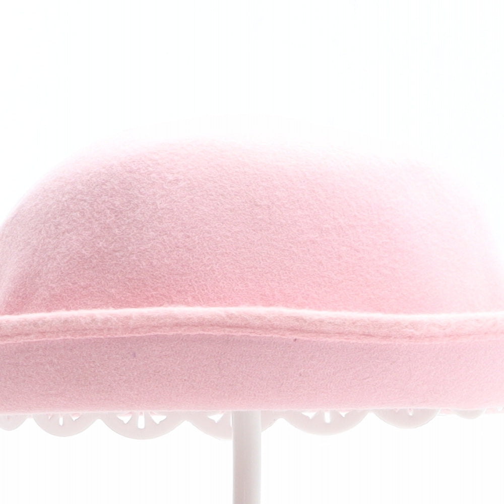Preworn Womens Pink 100% Wool Bowler Hat One Size