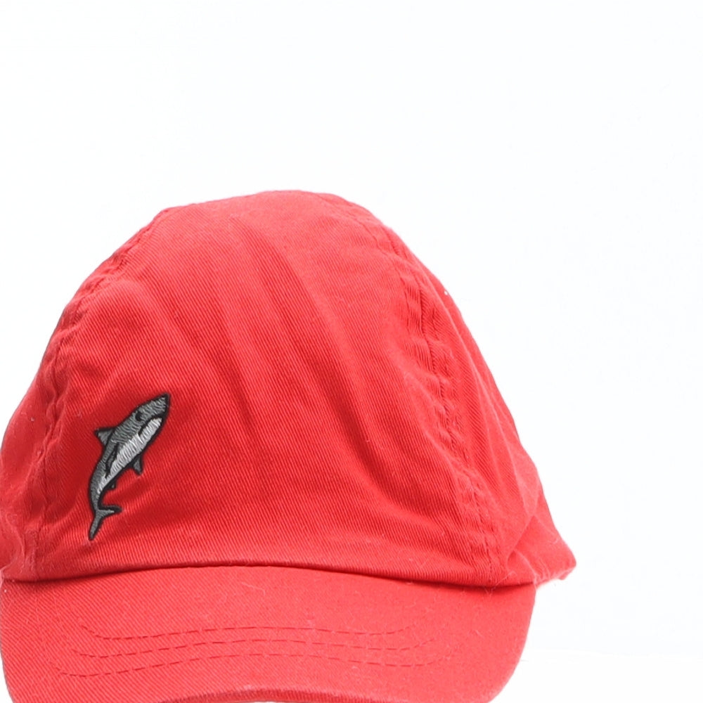George Boys Red 100% Cotton Baseball Cap One Size - Shark Detail
