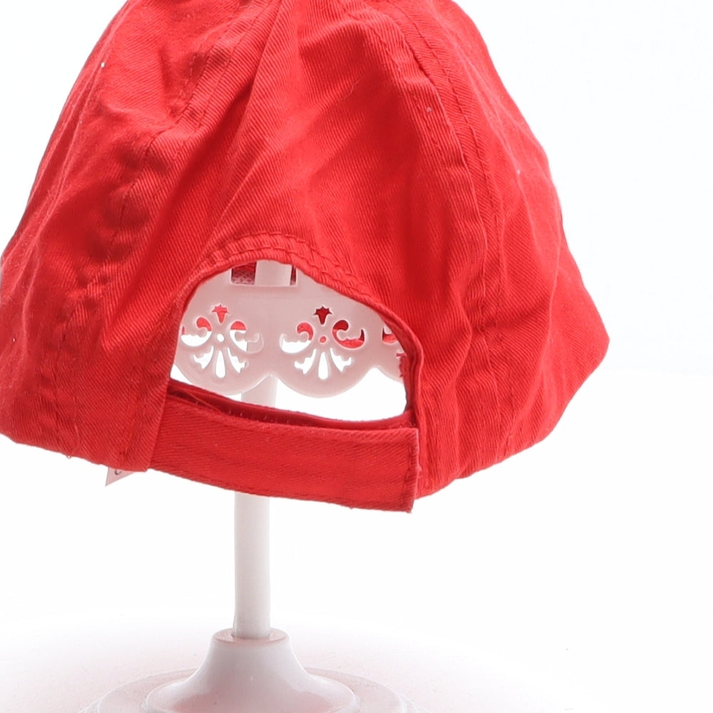 George Boys Red 100% Cotton Baseball Cap One Size - Shark Detail