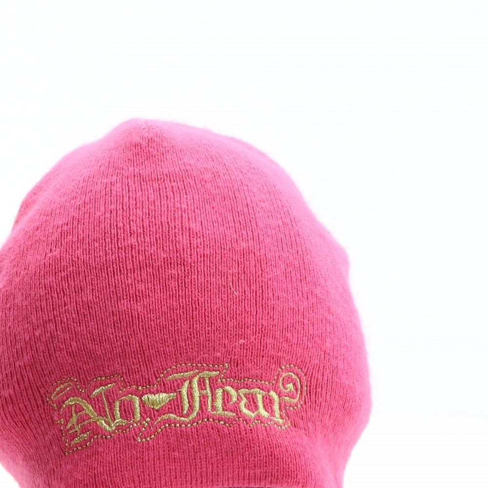 No Fear Womens Pink Acrylic Beanie One Size