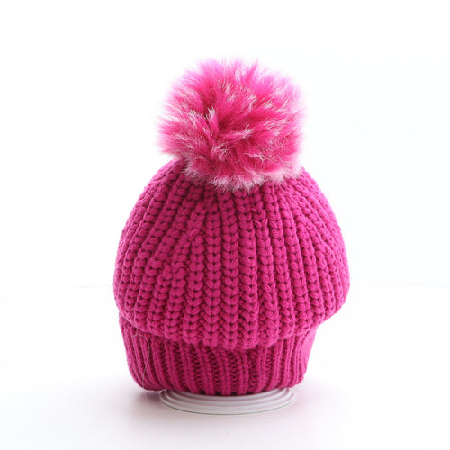 Marks and Spencer Womens Pink Acrylic Bobble Hat One Size