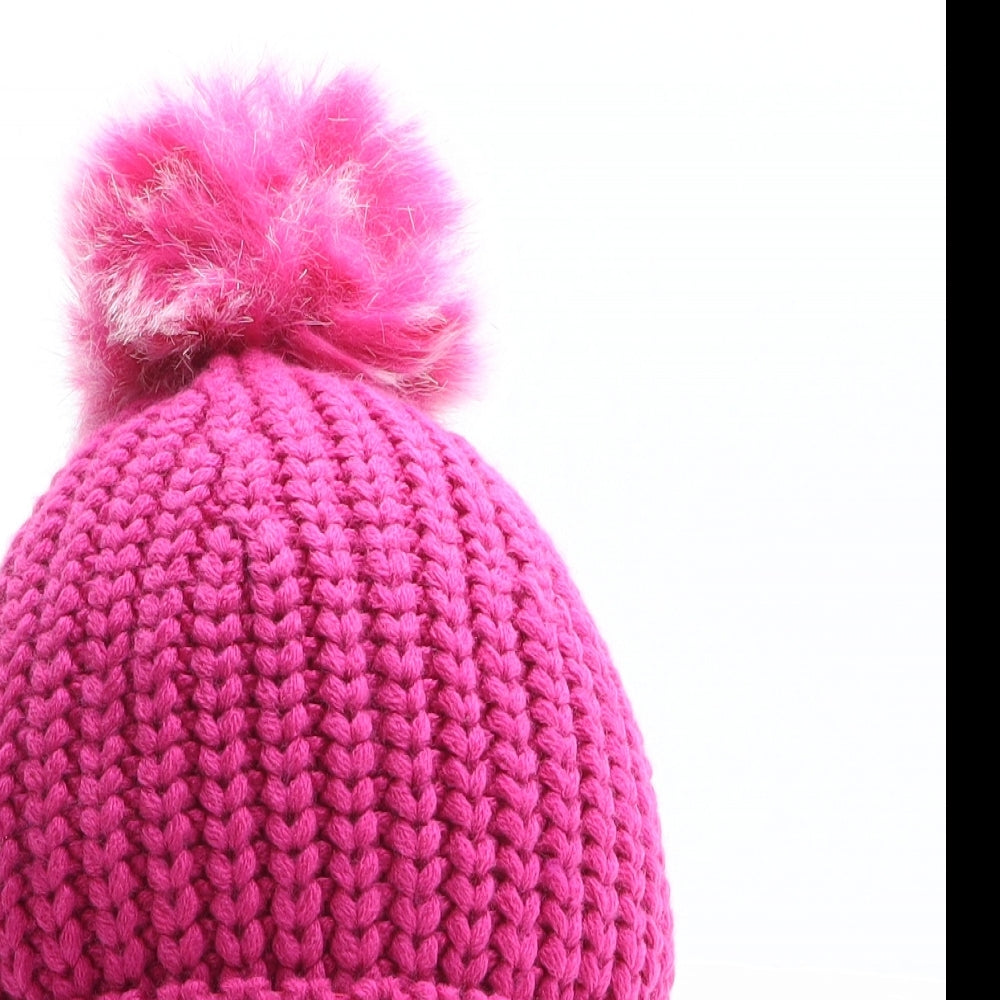 Marks and Spencer Womens Pink Acrylic Bobble Hat One Size