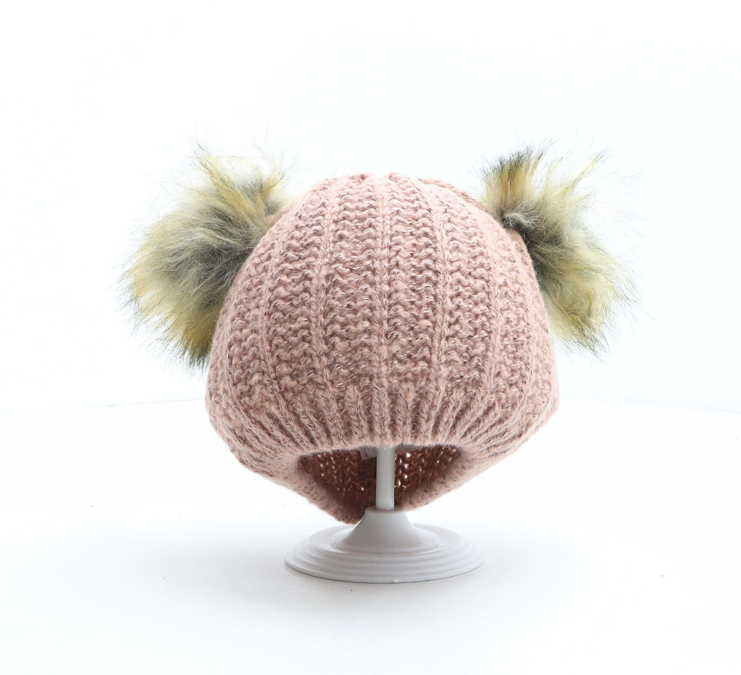 Primark Womens Pink Polyester Bobble Hat One Size