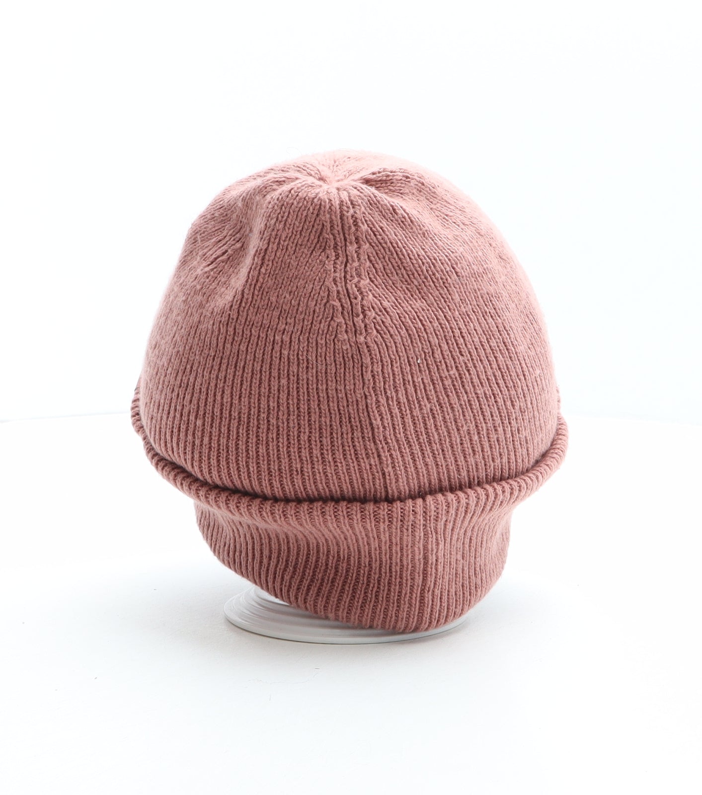 F&F Womens Pink Polyester Beanie One Size - Star Detail