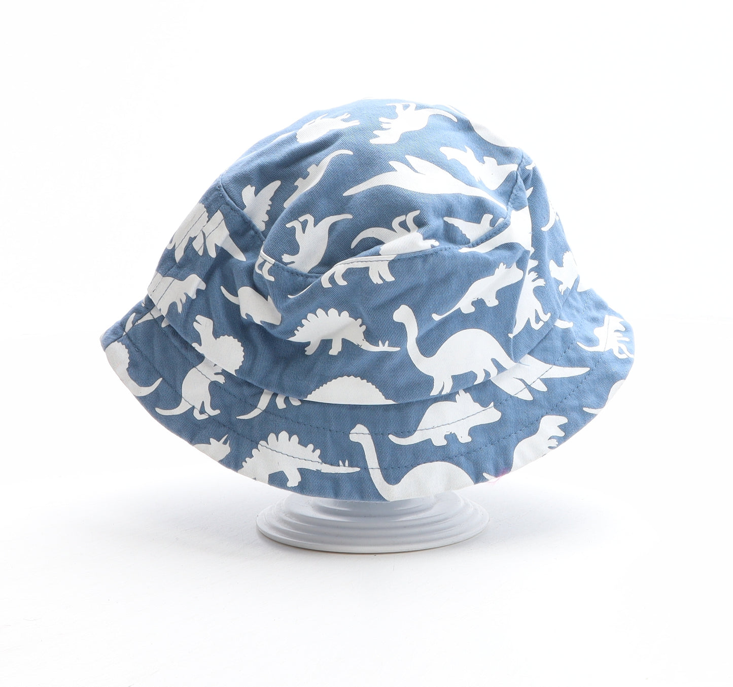 NEXT Boys Blue Geometric 100% Cotton Bucket Hat One Size - Star Detail, Dinosaur Pattern
