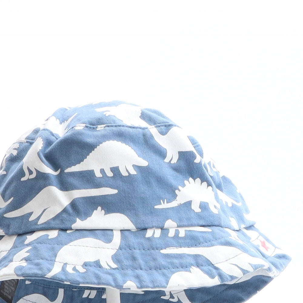 NEXT Boys Blue Geometric 100% Cotton Bucket Hat One Size - Star Detail, Dinosaur Pattern