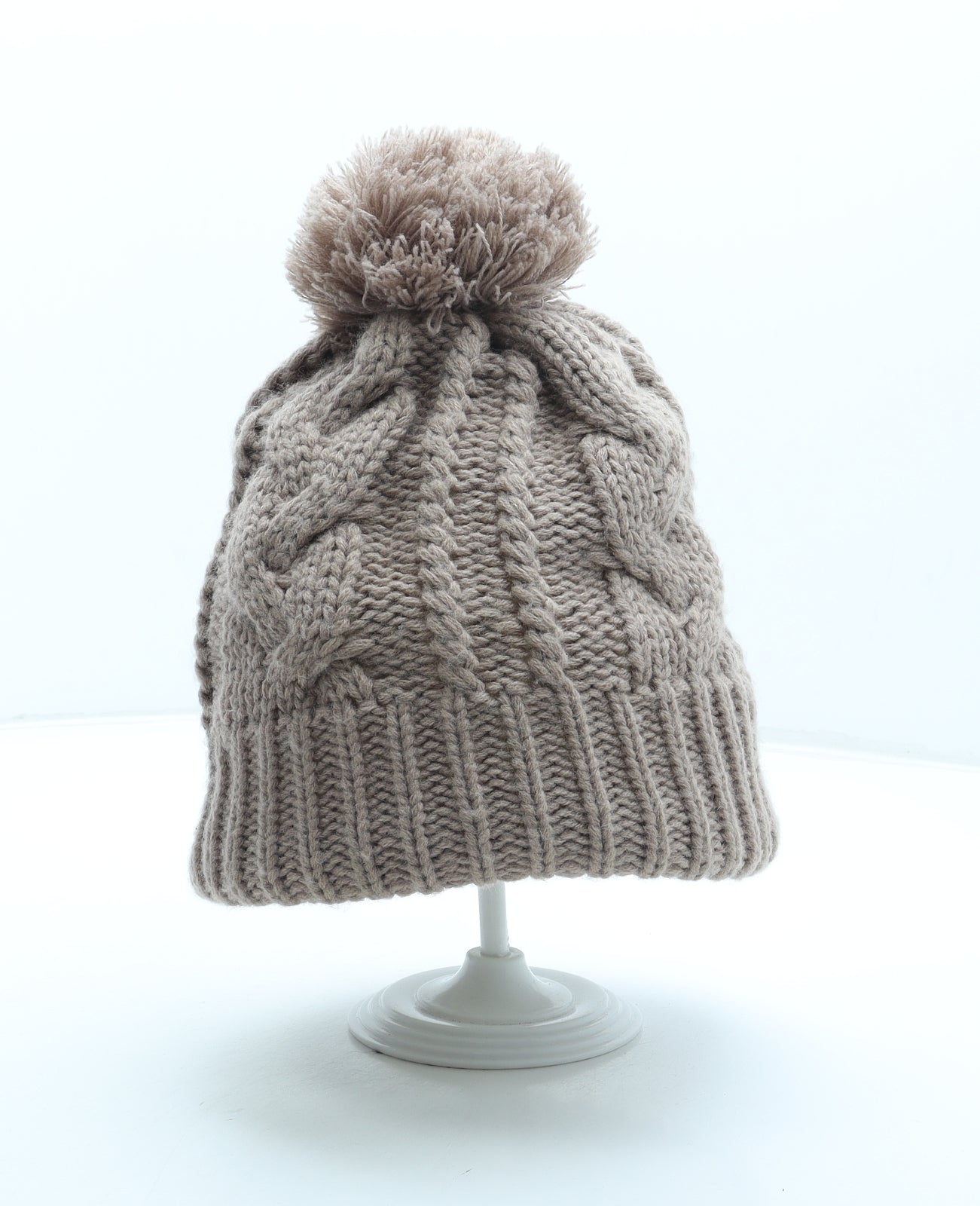 Winter Collections Womens Brown Acrylic Bobble Hat One Size