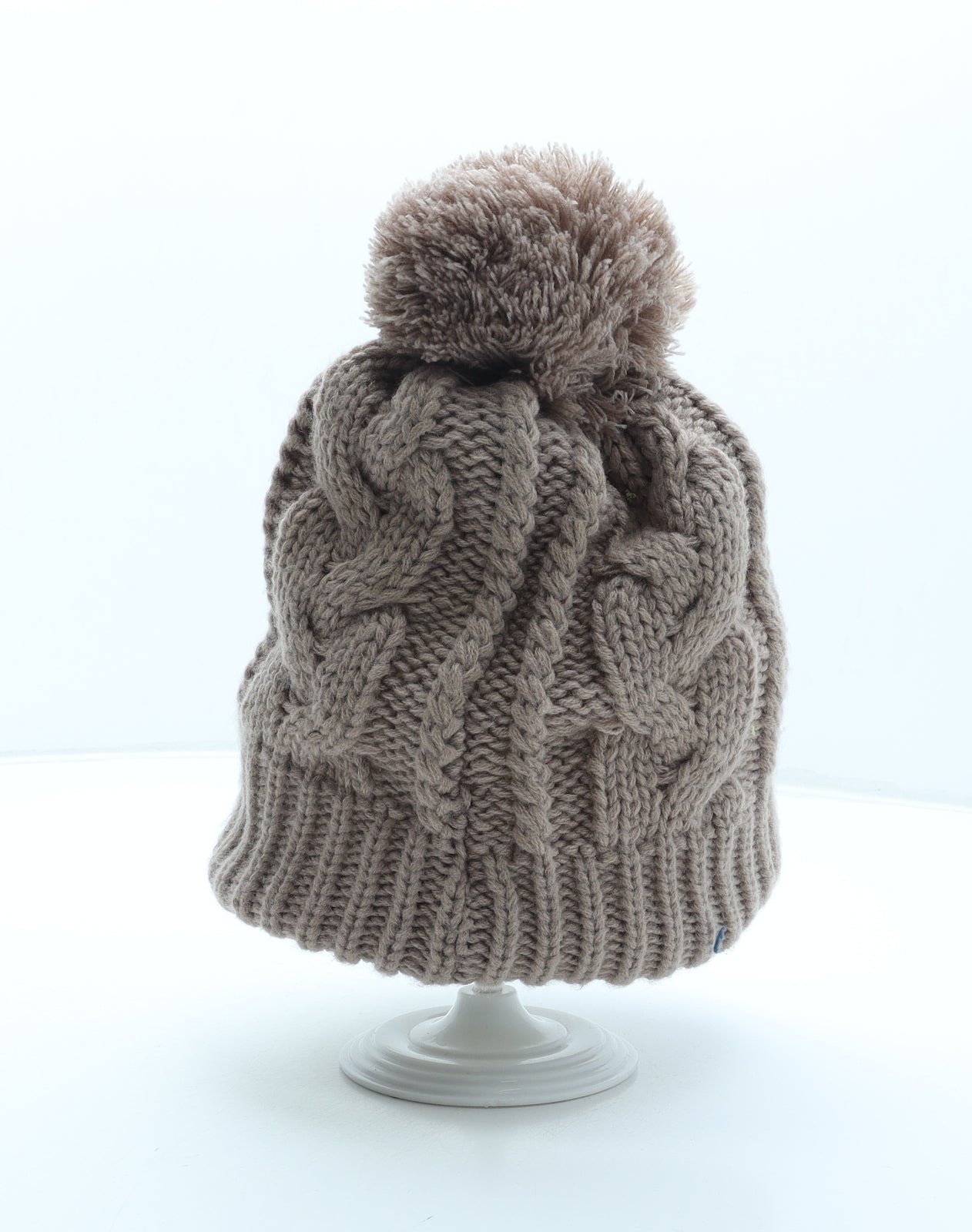 Winter Collections Womens Brown Acrylic Bobble Hat One Size
